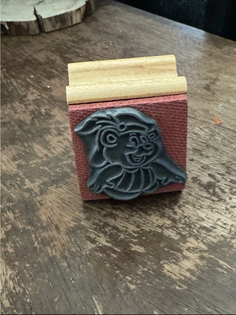 Vintage Disney TV Cartoon Adventures of Gummie Bears Cubbi Wood Rubber Stamp